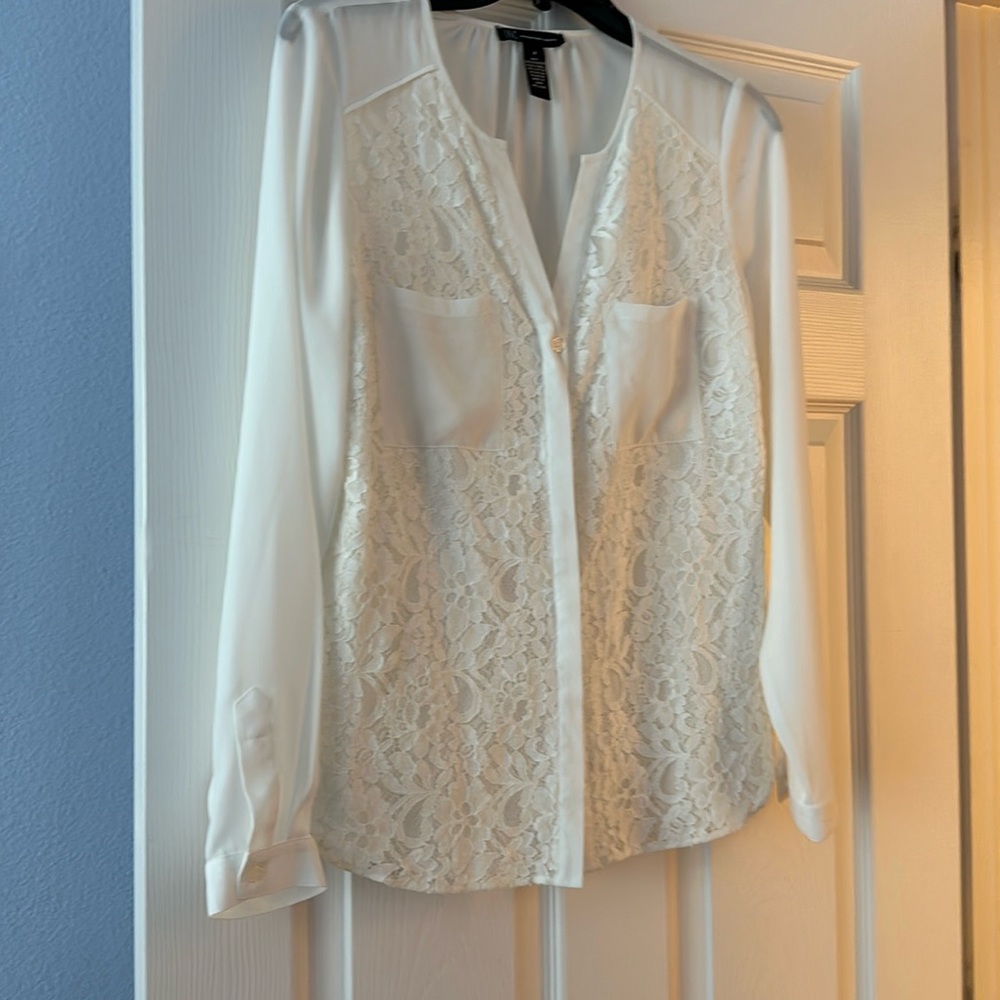 INC Women’s Button-down Dress Top.  Size 4.  Excellent Condition.  Sheer